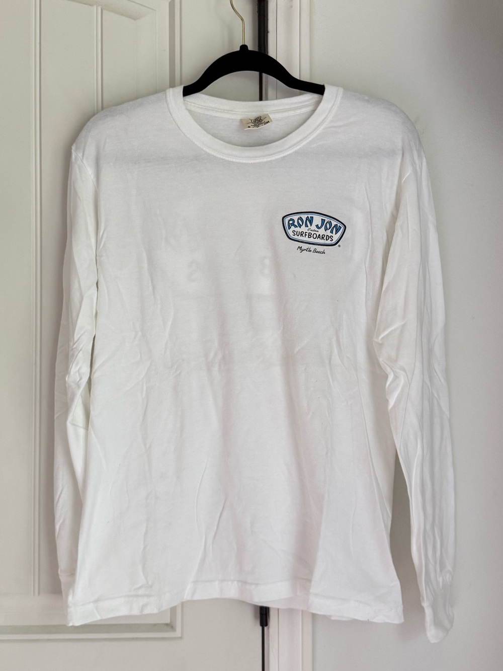 Comfort Colors White Long-Sleeve Tee with Small Chest Logo